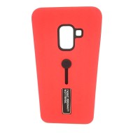 Cover Kickstand Matte With Finger Strap Samsung Galaxy A8 2018 A530 Red